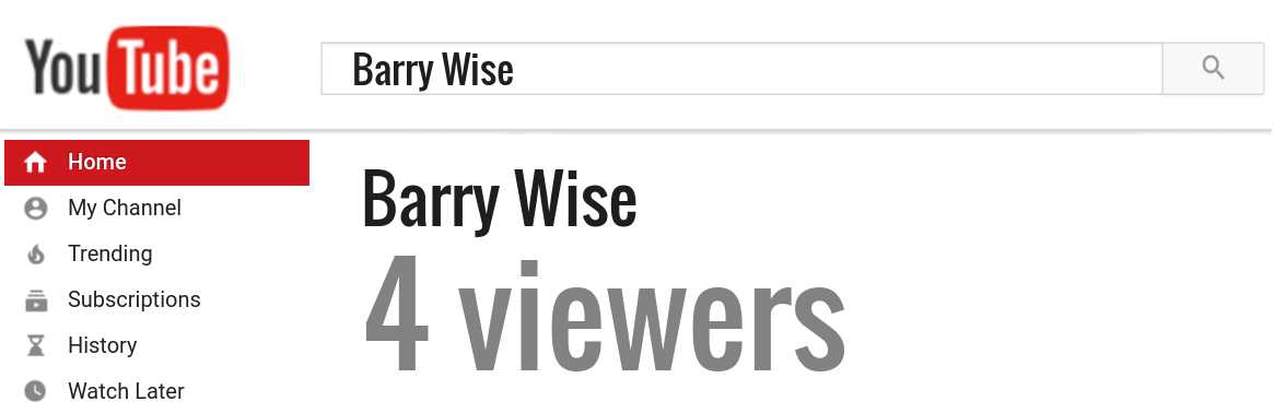 Barry Wise youtube subscribers