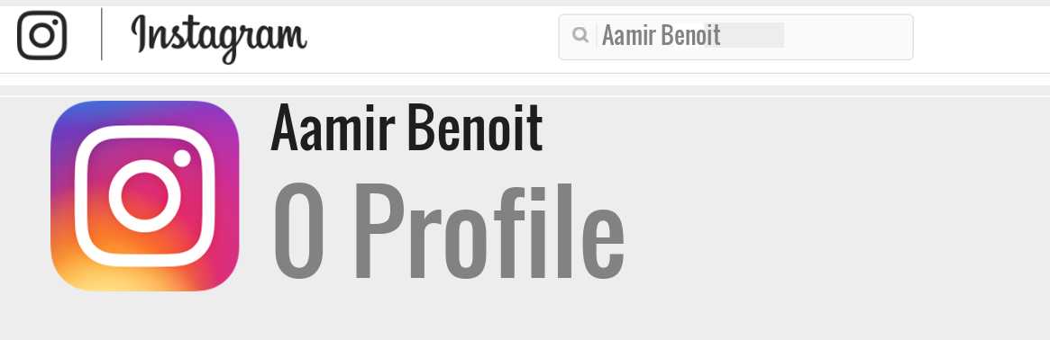 Aamir Benoit instagram account