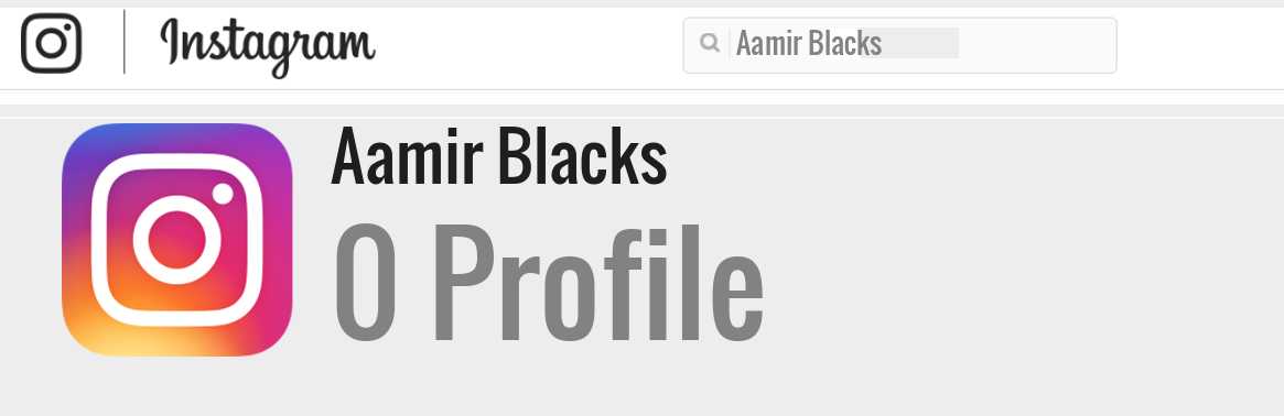 Aamir Blacks instagram account