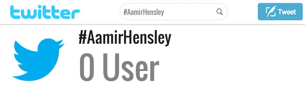 Aamir Hensley twitter account