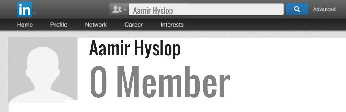 Aamir Hyslop linkedin profile
