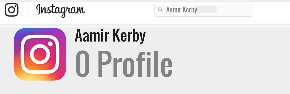 Aamir Kerby instagram account