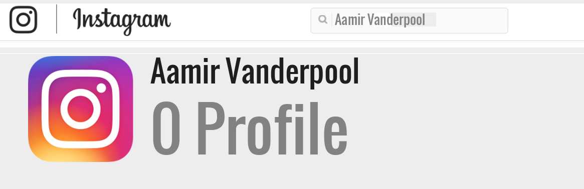Aamir Vanderpool instagram account