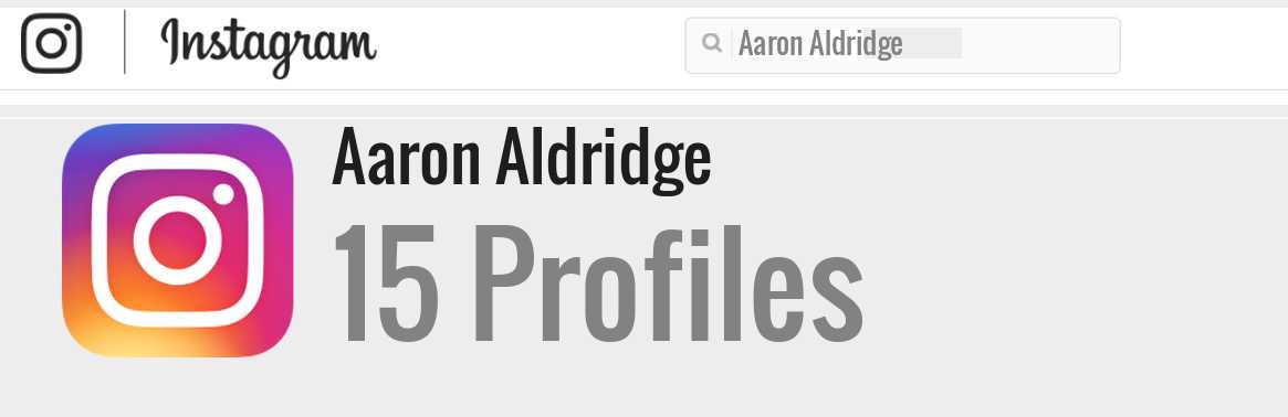 Aaron Aldridge instagram account