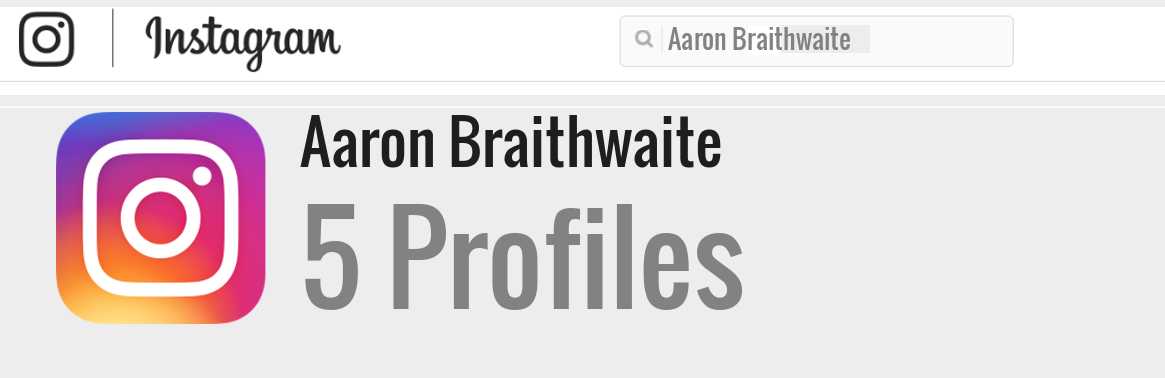 Aaron Braithwaite instagram account