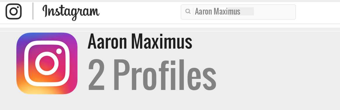 Aaron Maximus instagram account