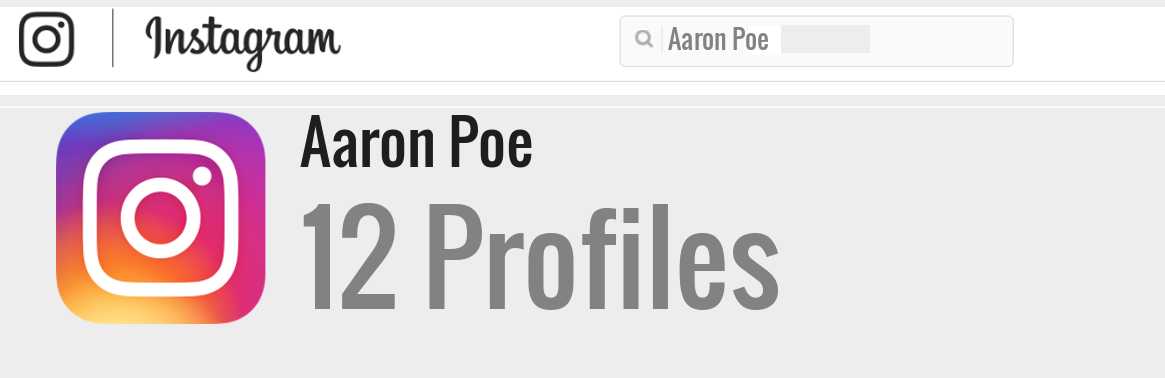 Aaron Poe instagram account
