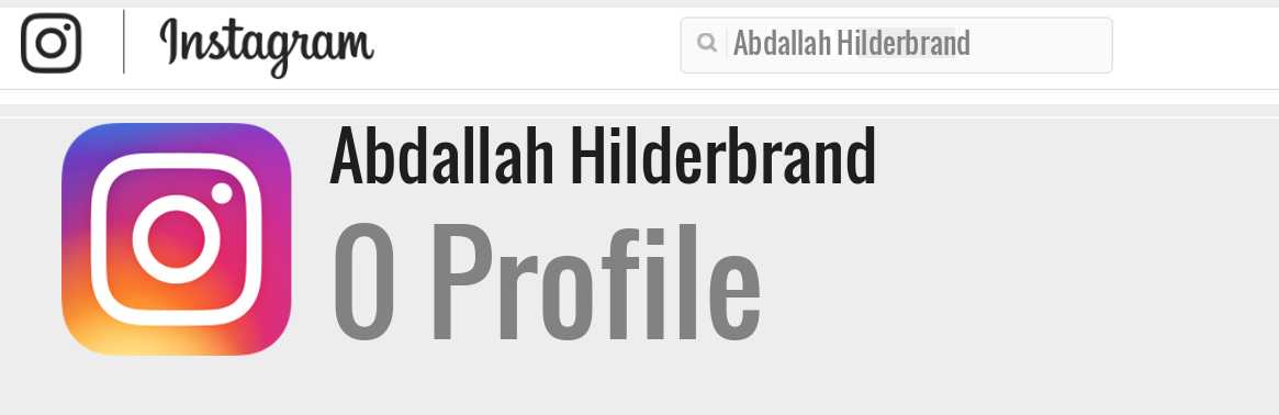 Abdallah Hilderbrand instagram account