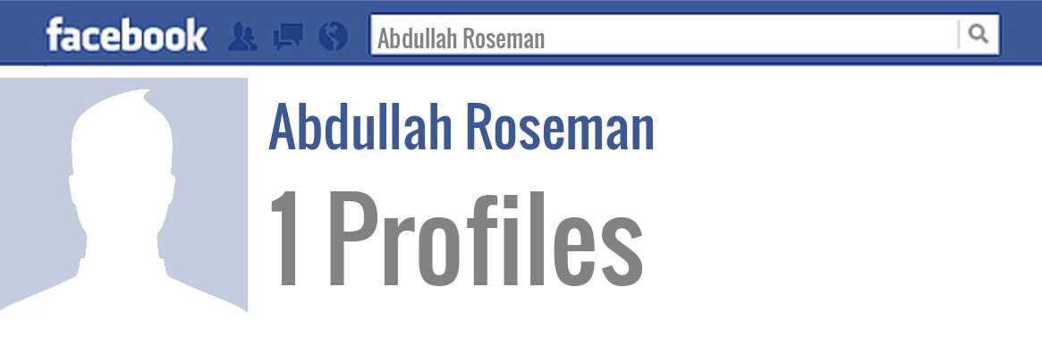 Abdullah Roseman facebook profiles