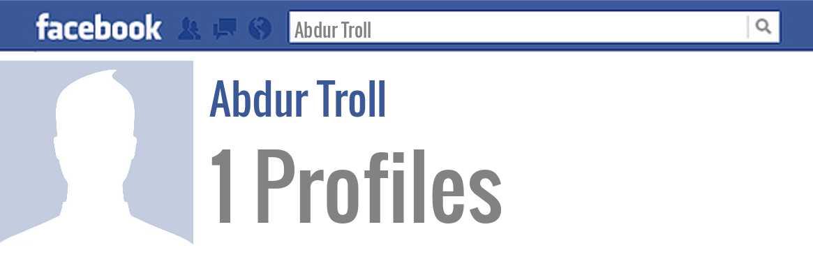 Abdur Troll facebook profiles