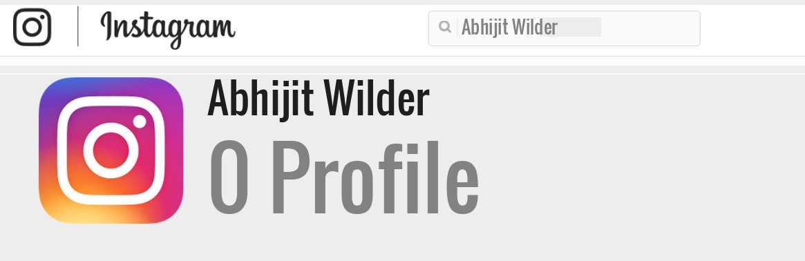 Abhijit Wilder instagram account
