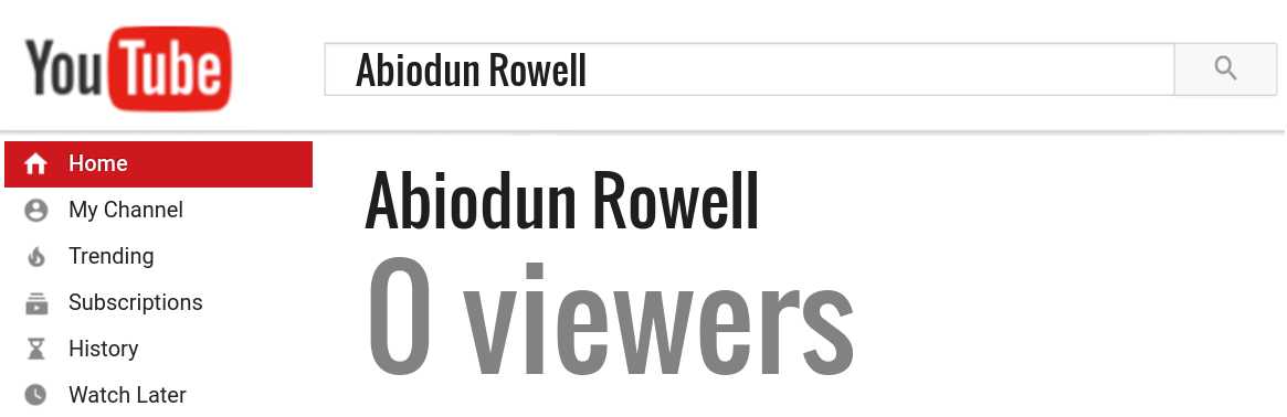 Abiodun Rowell youtube subscribers