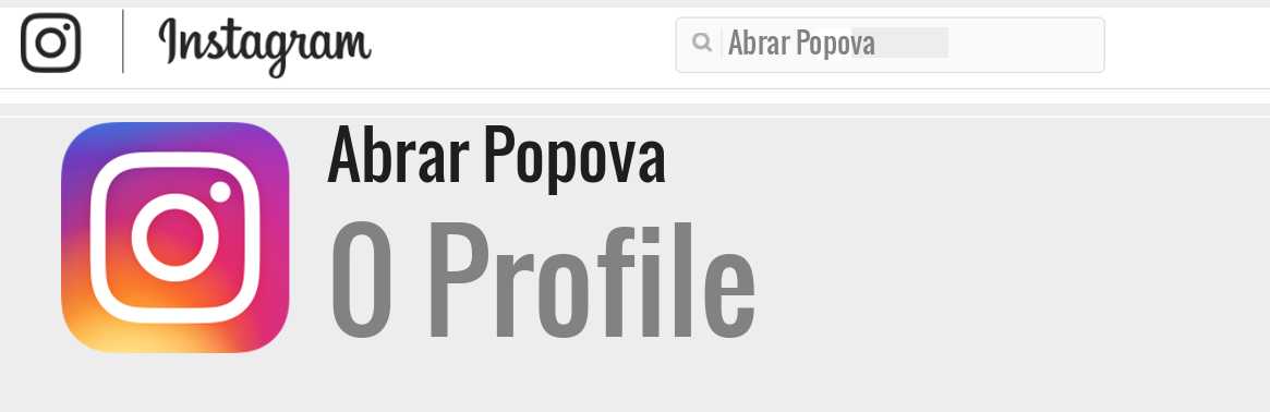 Abrar Popova instagram account