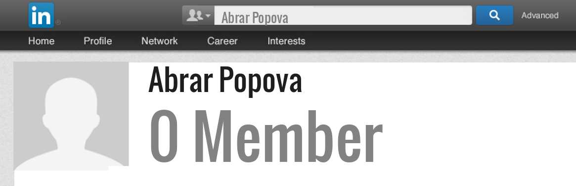 Abrar Popova linkedin profile