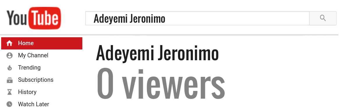 Adeyemi Jeronimo youtube subscribers