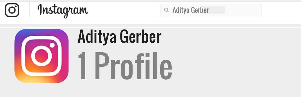 Aditya Gerber instagram account