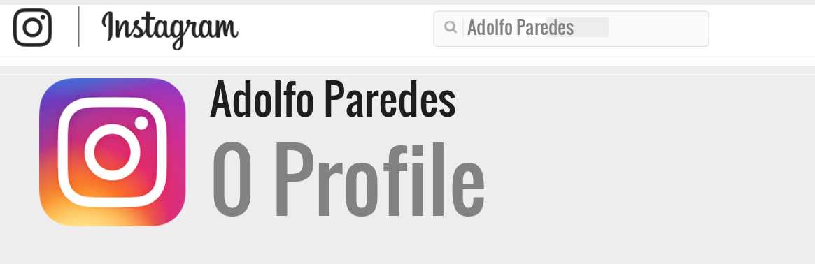 Adolfo Paredes instagram account