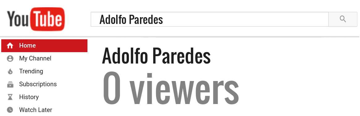 Adolfo Paredes youtube subscribers