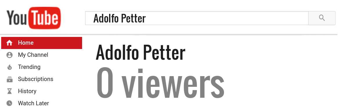 Adolfo Petter youtube subscribers