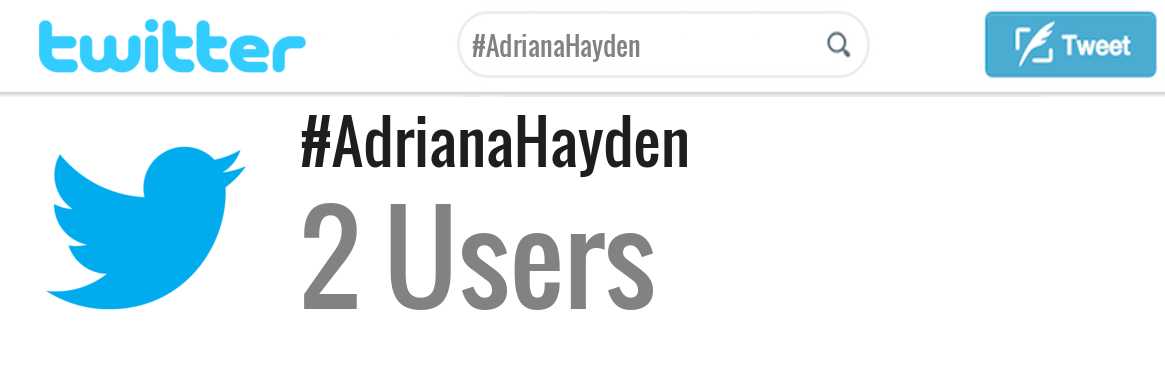 Adriana Hayden twitter account