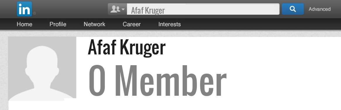 Afaf Kruger linkedin profile