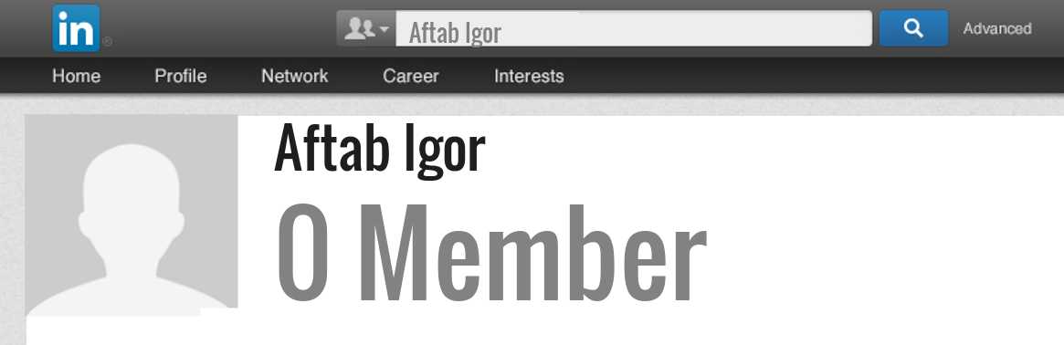 Aftab Igor linkedin profile