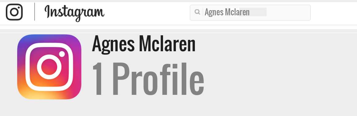 Agnes Mclaren instagram account