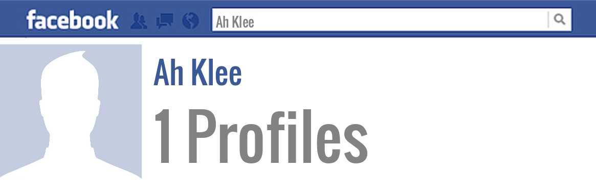 Ah Klee facebook profiles