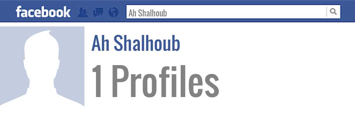 Ah Shalhoub facebook profiles