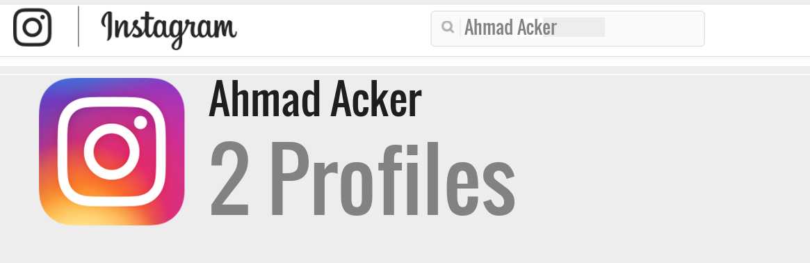 Ahmad Acker instagram account