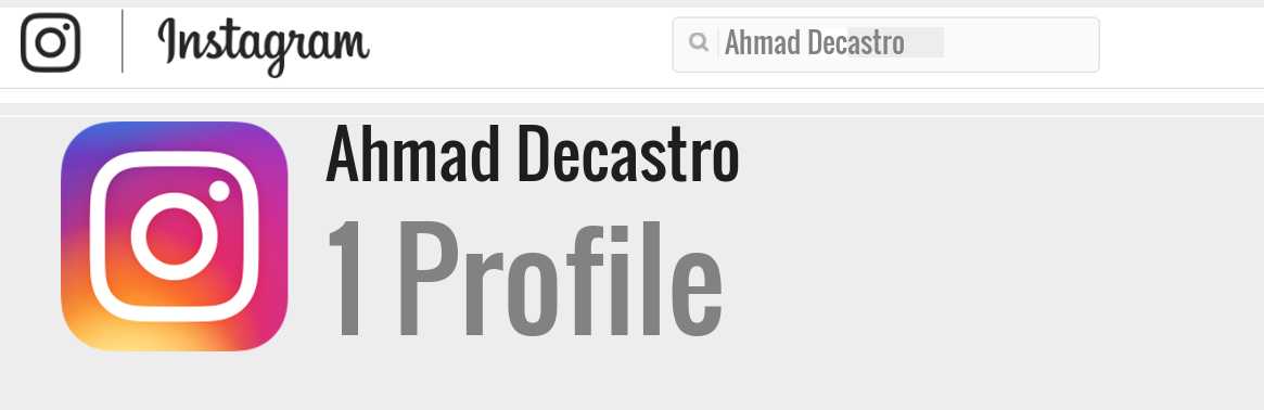 Ahmad Decastro instagram account