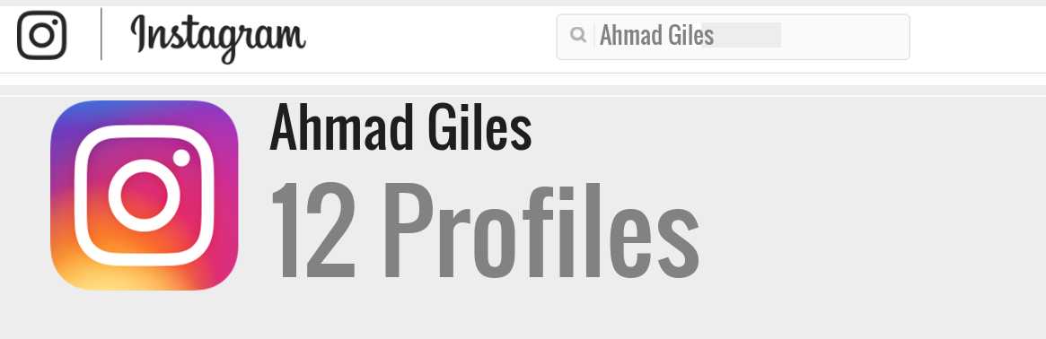 Ahmad Giles instagram account