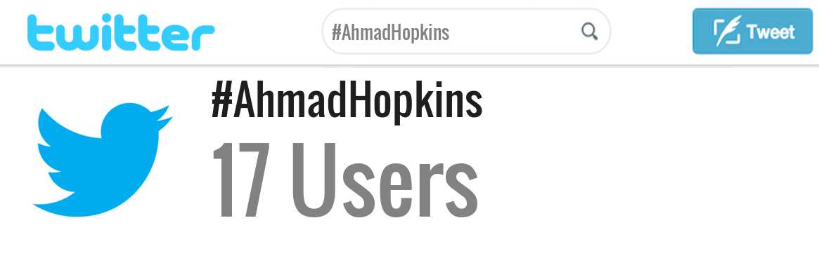 Ahmad Hopkins twitter account