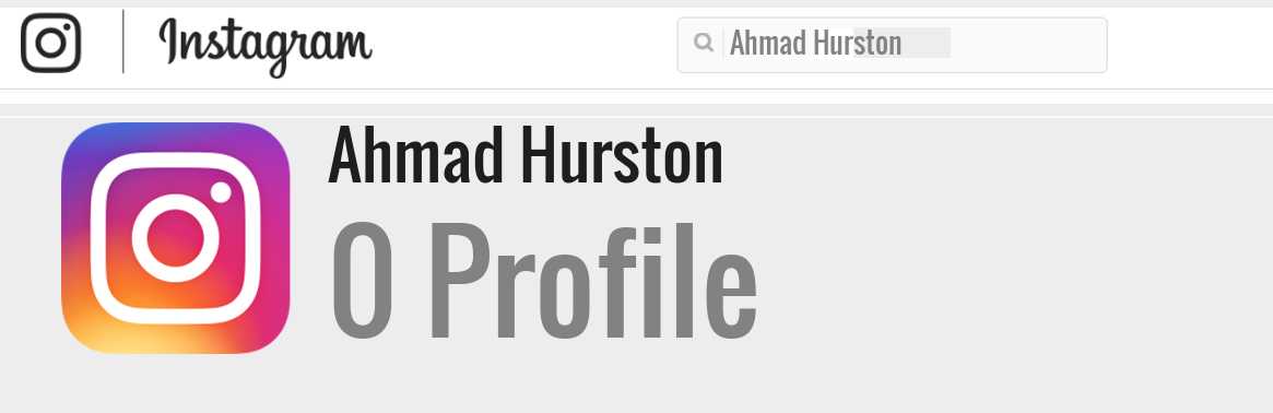 Ahmad Hurston instagram account