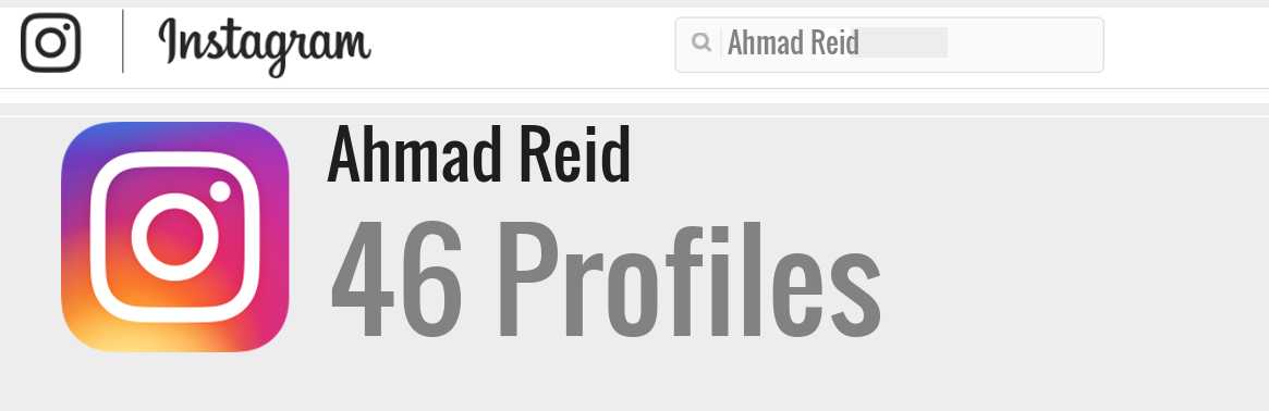 Ahmad Reid instagram account