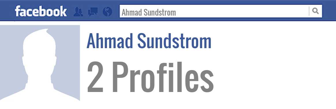 Ahmad Sundstrom facebook profiles