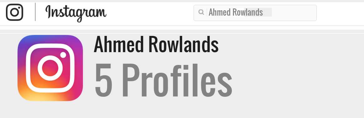 Ahmed Rowlands instagram account
