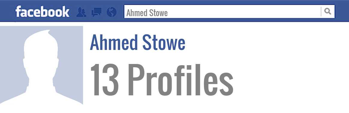 Ahmed Stowe facebook profiles