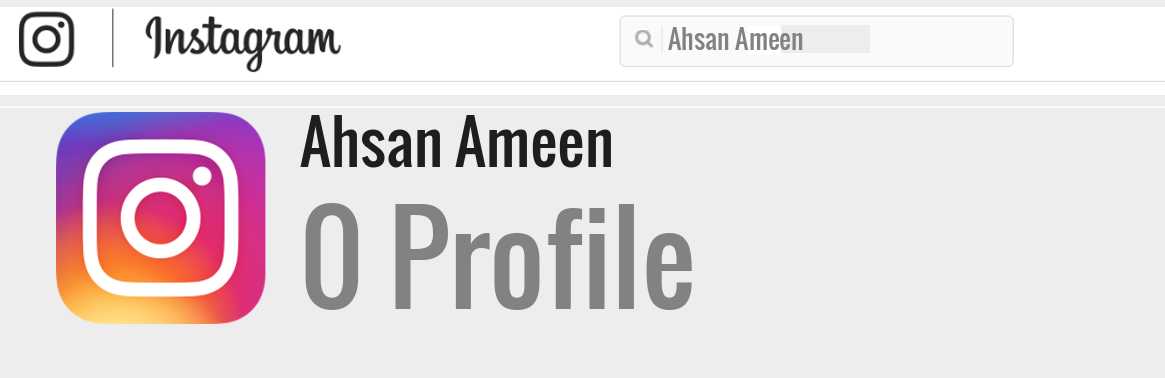 Ahsan Ameen instagram account