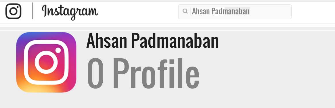 Ahsan Padmanaban instagram account