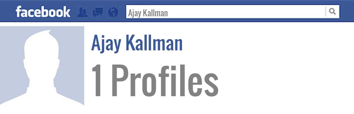 Ajay Kallman facebook profiles