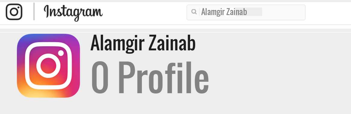 Alamgir Zainab instagram account