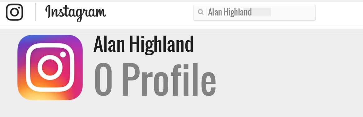 Alan Highland instagram account