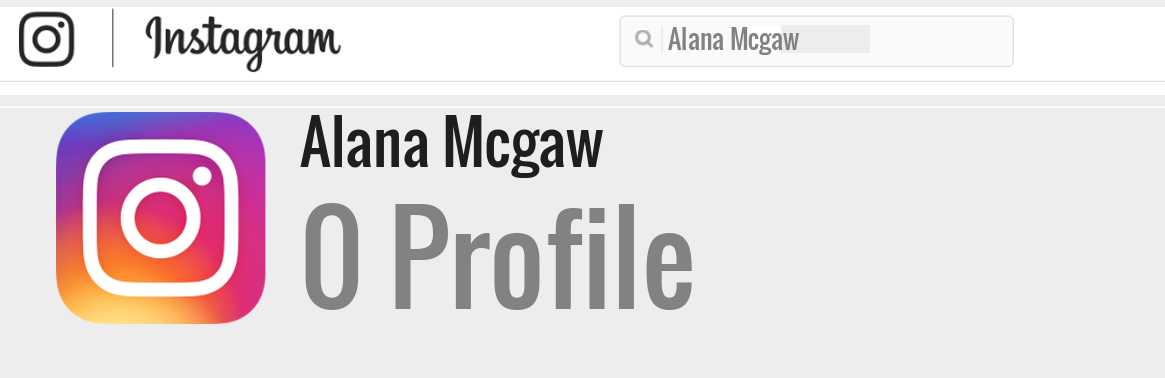 Alana Mcgaw instagram account