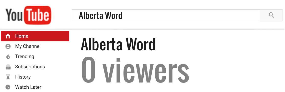 Alberta Word youtube subscribers