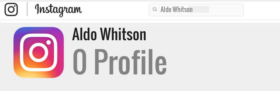 Aldo Whitson instagram account