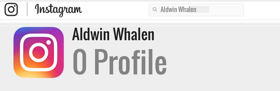 Aldwin Whalen instagram account