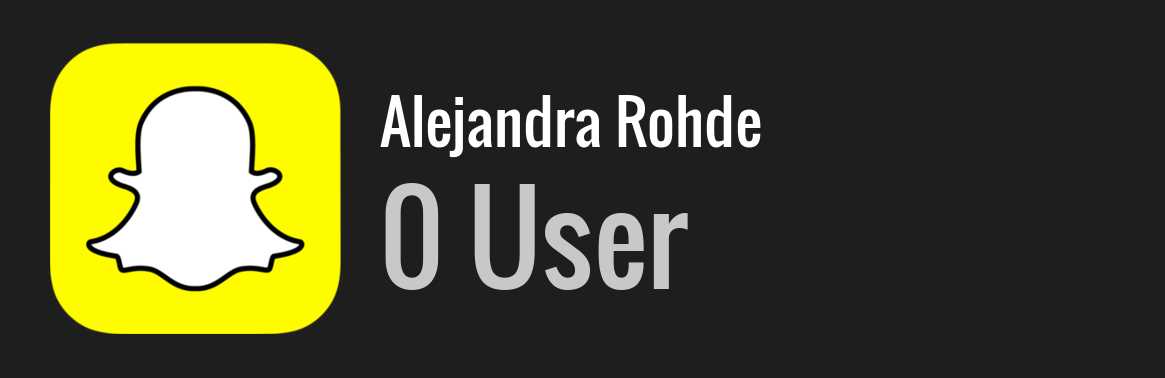 Alejandra Rohde snapchat