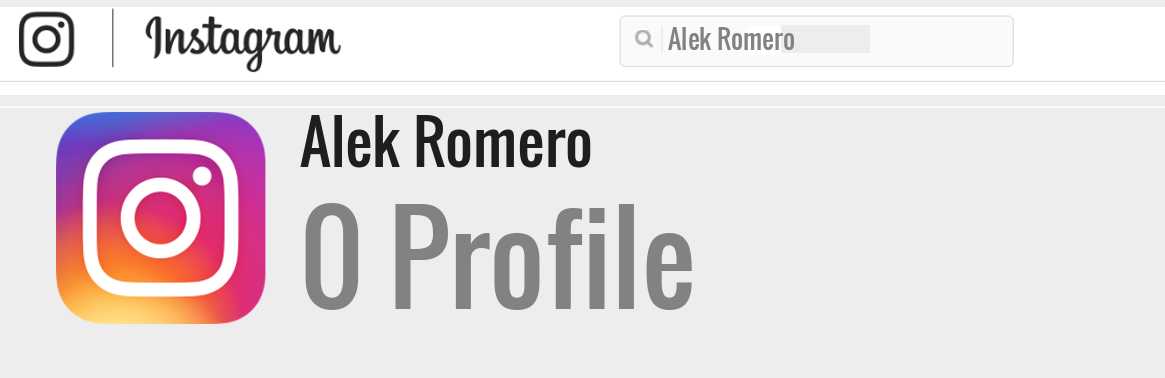 Alek Romero instagram account
