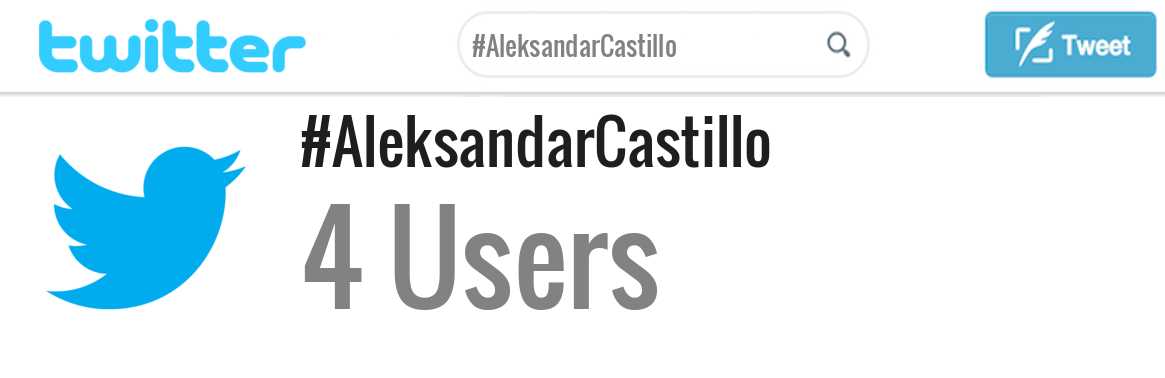 Aleksandar Castillo twitter account